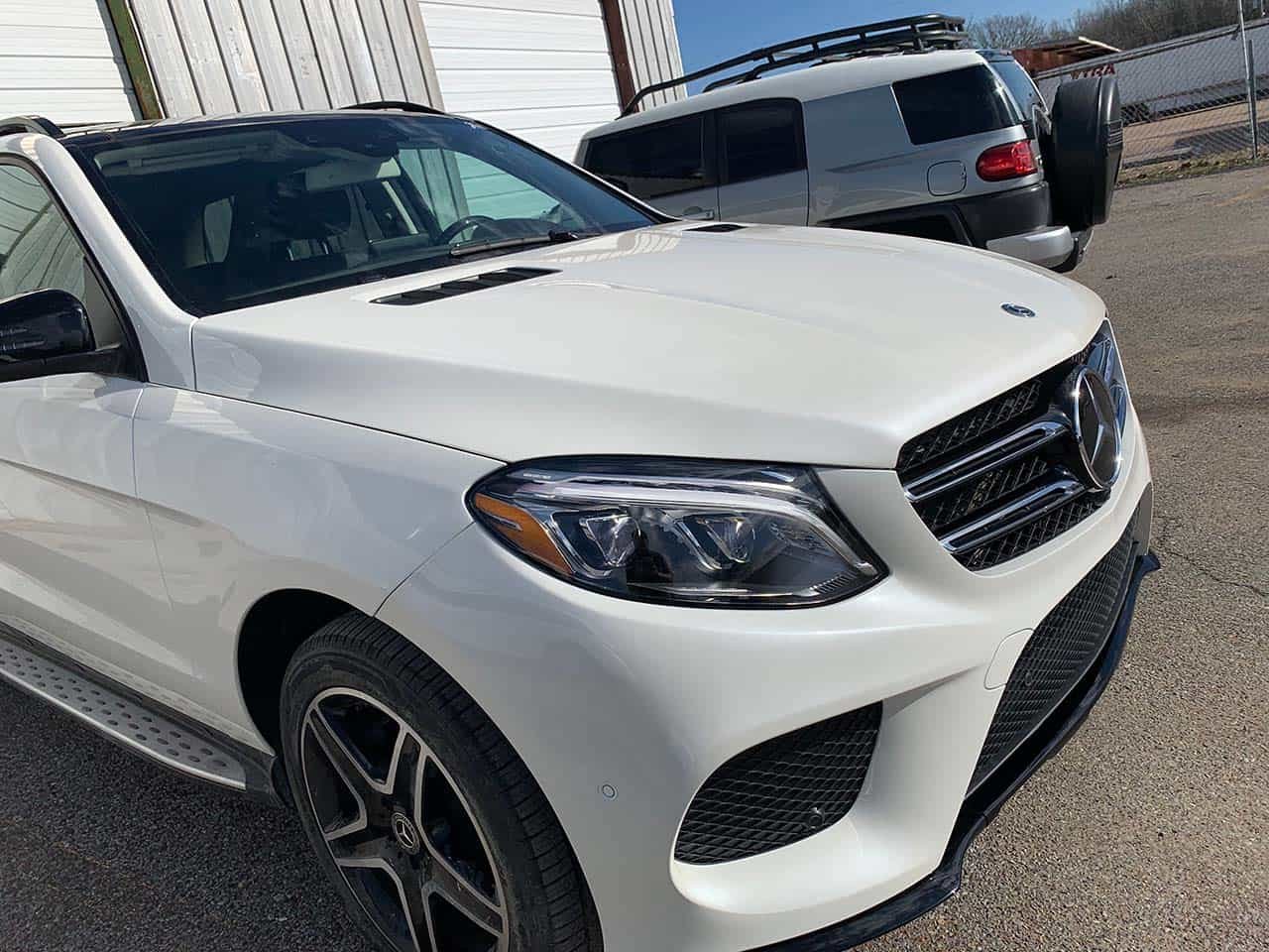 White Mercedes After Auto Body Repair